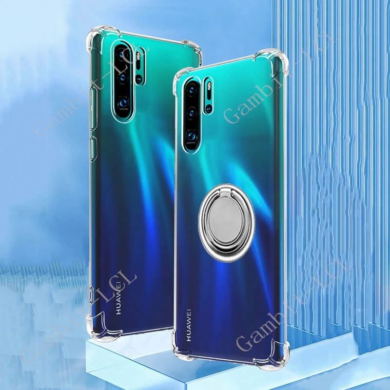 Image of Für Huawei P30 Pro 2019 VOG-L09, VOG-L29, VOG-TL00 Rückseite Ring Halter Halterung Telefon Abdeckung TPU Weiche Silikon Fall Auf P30Pro