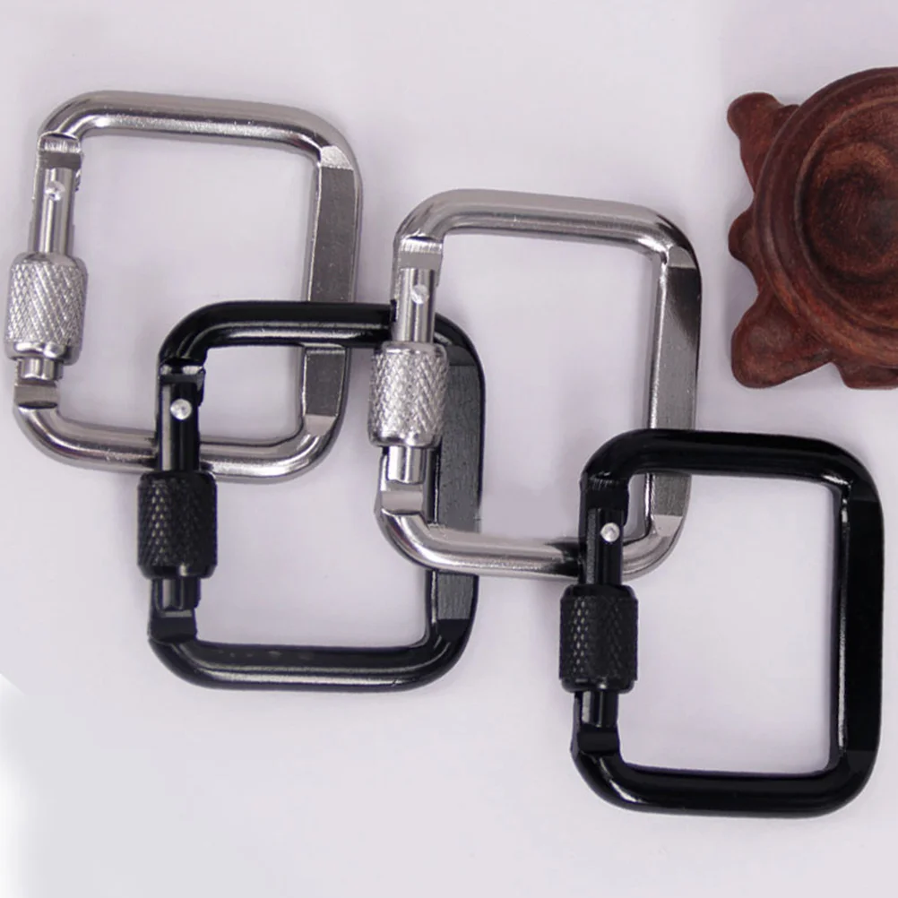 10 Pcs Square Carabiner Daily Use Convenient Aluminum Alloy Wear-resistant Clip Professional Climbing Accessory