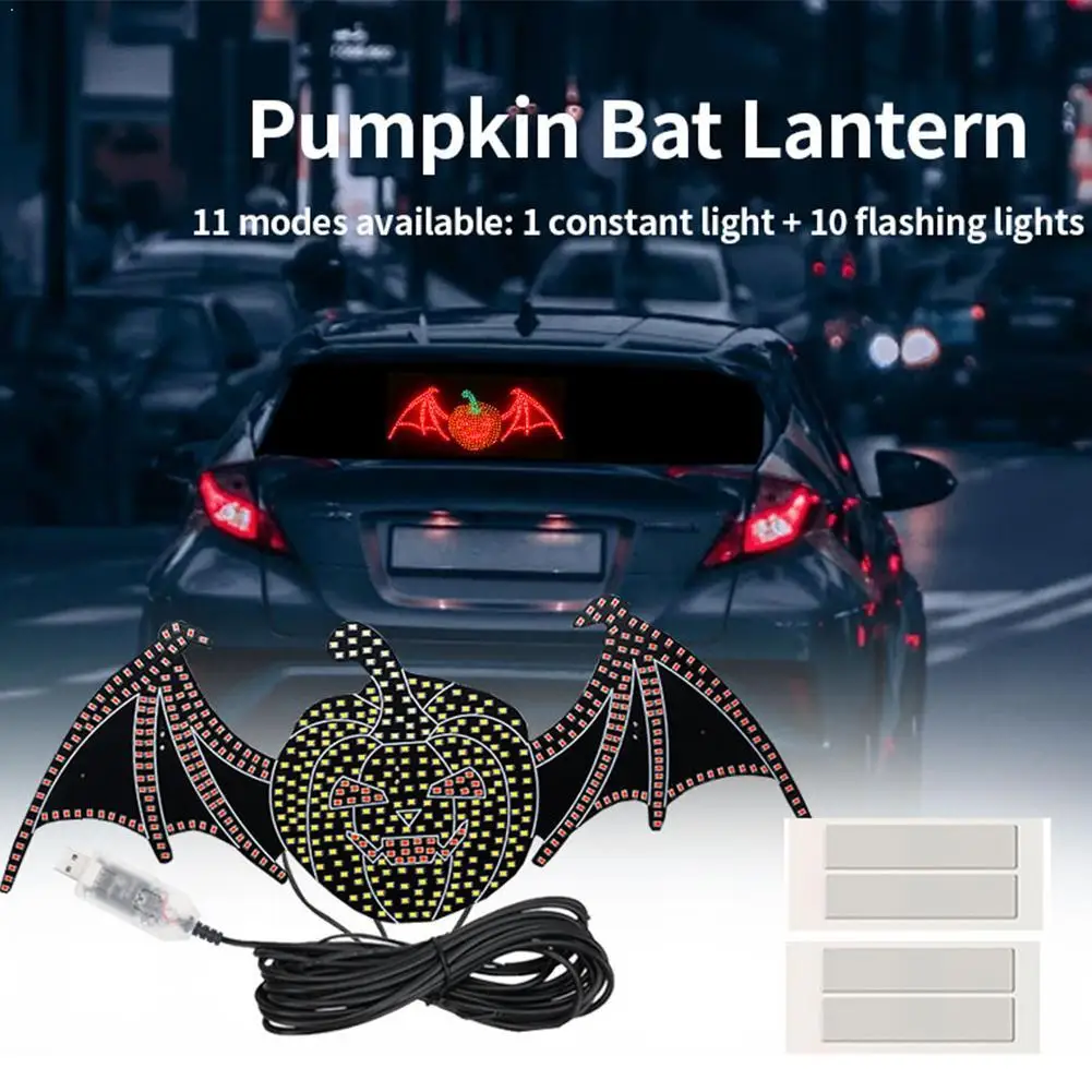 

Тыква Летучая Мышь Автомобильный Светодиодный Фонарь Мигающий Свет Хэллоуин Декор Интерьер Внешний Автомобиль Наклейка Предупреждающая Лампа Автоаксессуары