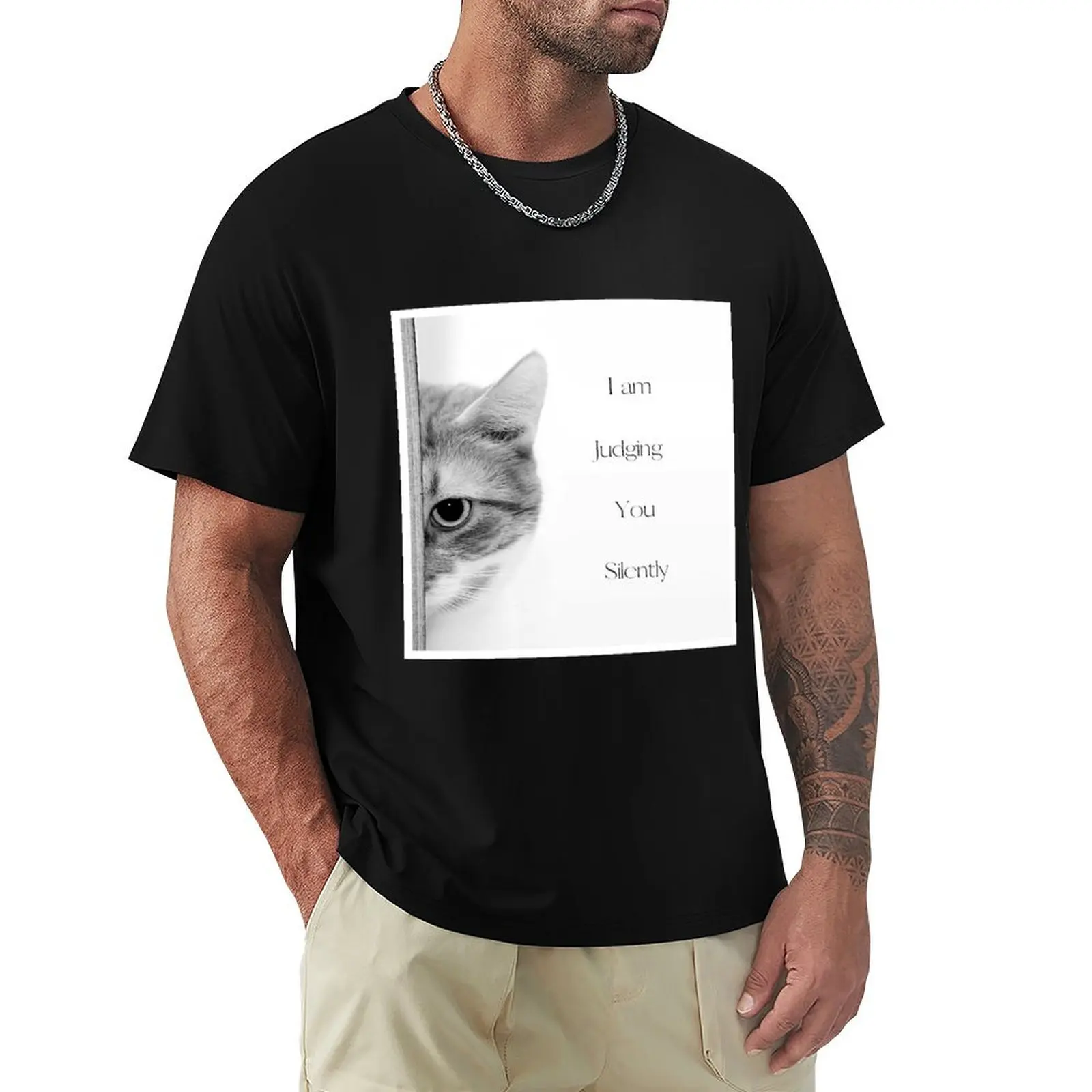 I am judging you silently T-Shirt Simple Casual Short Sleeve Tee
