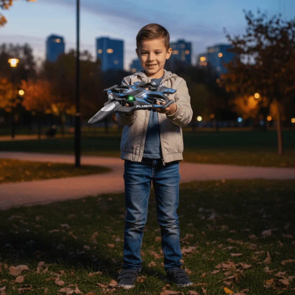 EPP Foam Remote Control Foam Fighter Gravity Sensing Rechargeable Four Motor Helicopter Durable with Light RC Hobby Jet Plane
