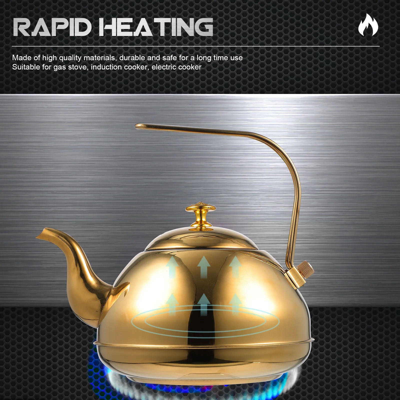 

Чайник из нержавеющей стали 1,5 л с полированной отделкой, со встроенным ситечком и удобной ручкой, для газовой плиты, 1 шт.