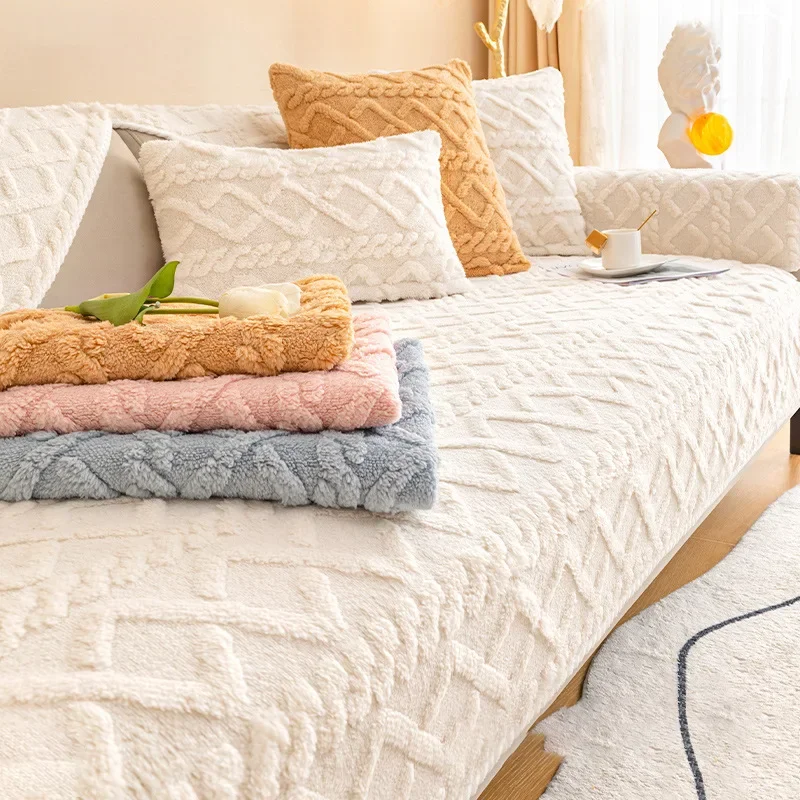 

Winter Corner Sofa Seat Cover Cushion Cover Plush Sofa Slipcover Couch Cover Removable Pet Dog Kids Mat Sofa Cushion Blanket