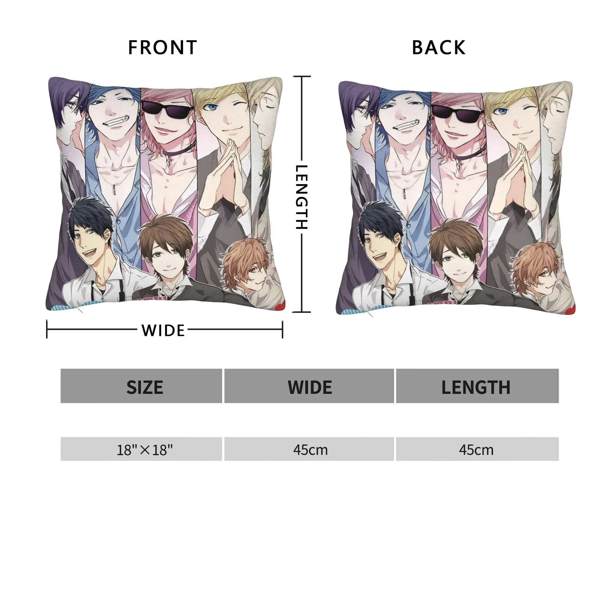 Pillow Case Yarichin B Club Yuri  Soft  Pillow Cover For Office Car Home Decor Morden Pillowcases