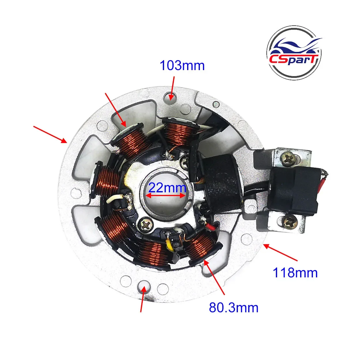 Magneto Stator Plate 7 Pole Coil 5 6 wire 1PE40QMB Jog 50 90 Jonway Kazuma Keeway Scooter Go Kart Parts