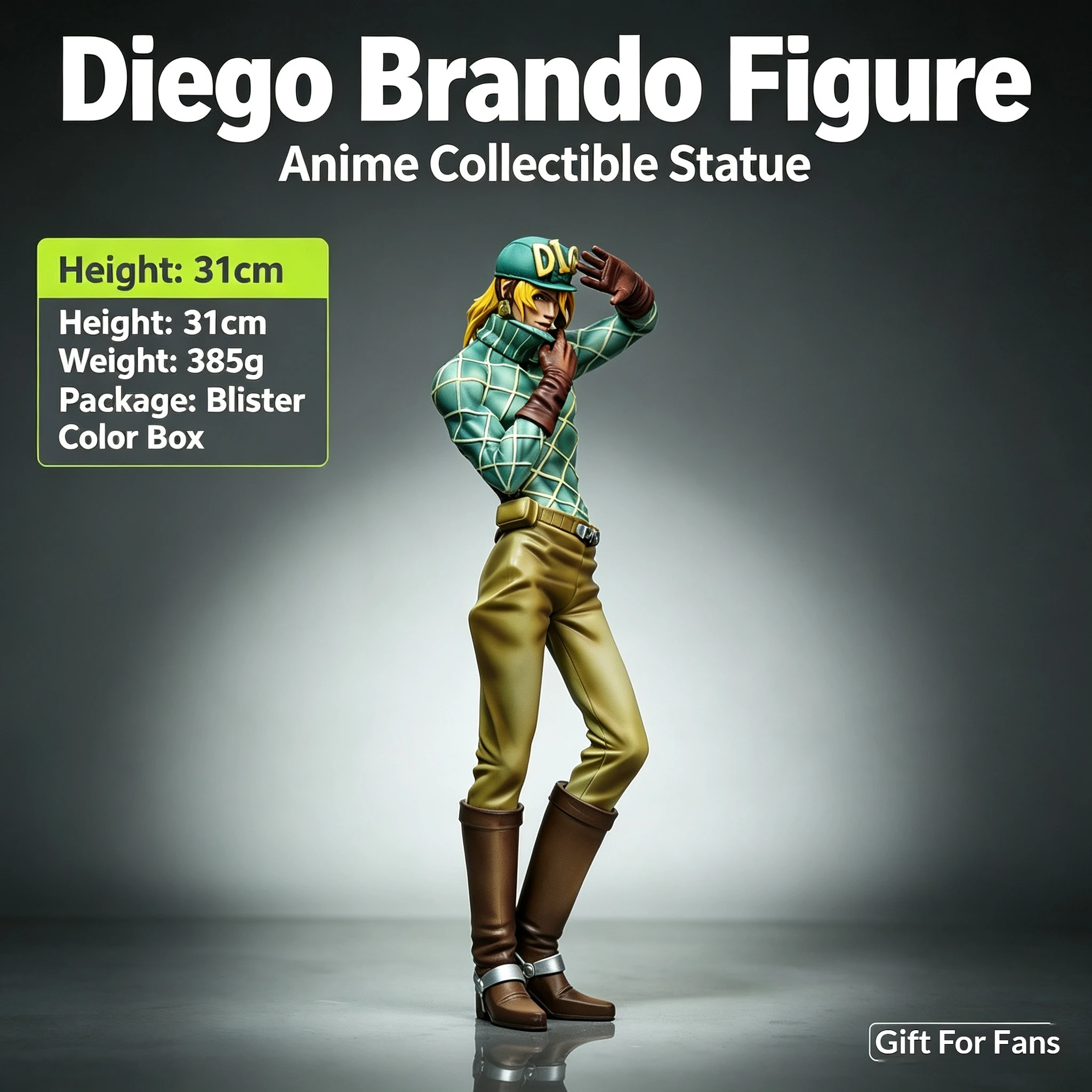 Anime JoJos Bizarre Adventure Diego Brando Action Figure Desktop Display Collection Model Decoration