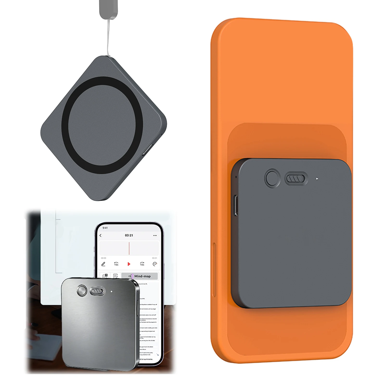 AI Voice Recorder with Magnetic Back & 140 Languages product image