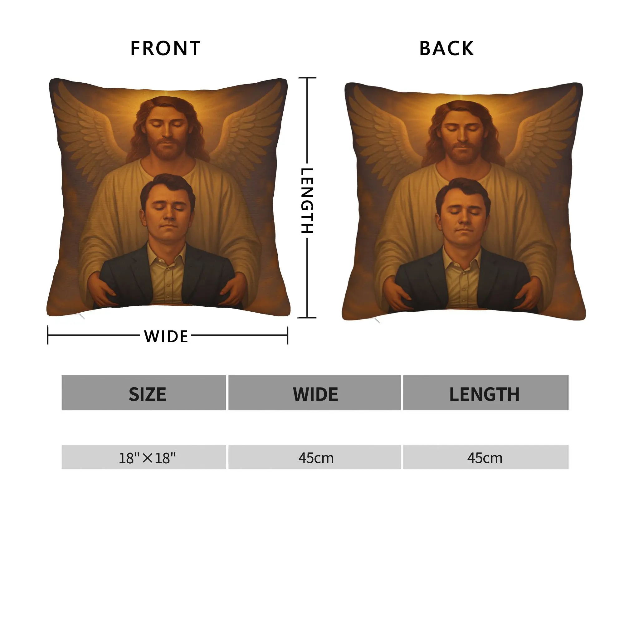 Pillow Case Charlie Kirk Angelic Advocate Print  Pillow Cover For Sofa Home Decoration Novelty Pillowcases