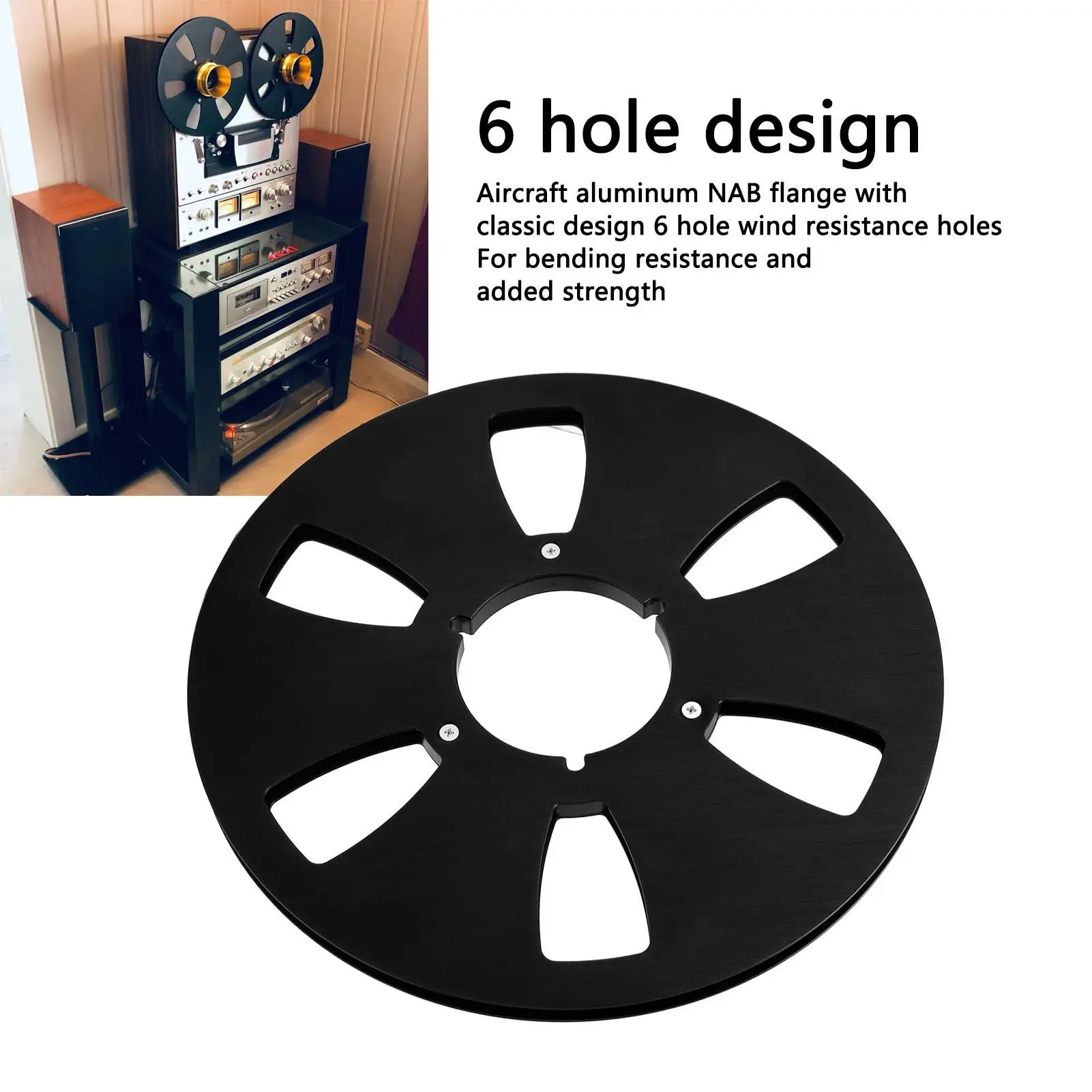 6-Hole 1/4 Inch Empty Takeup for reel for Improved Sound Quality - 10.5 Inch Professional for reel -to for reel Tape Player