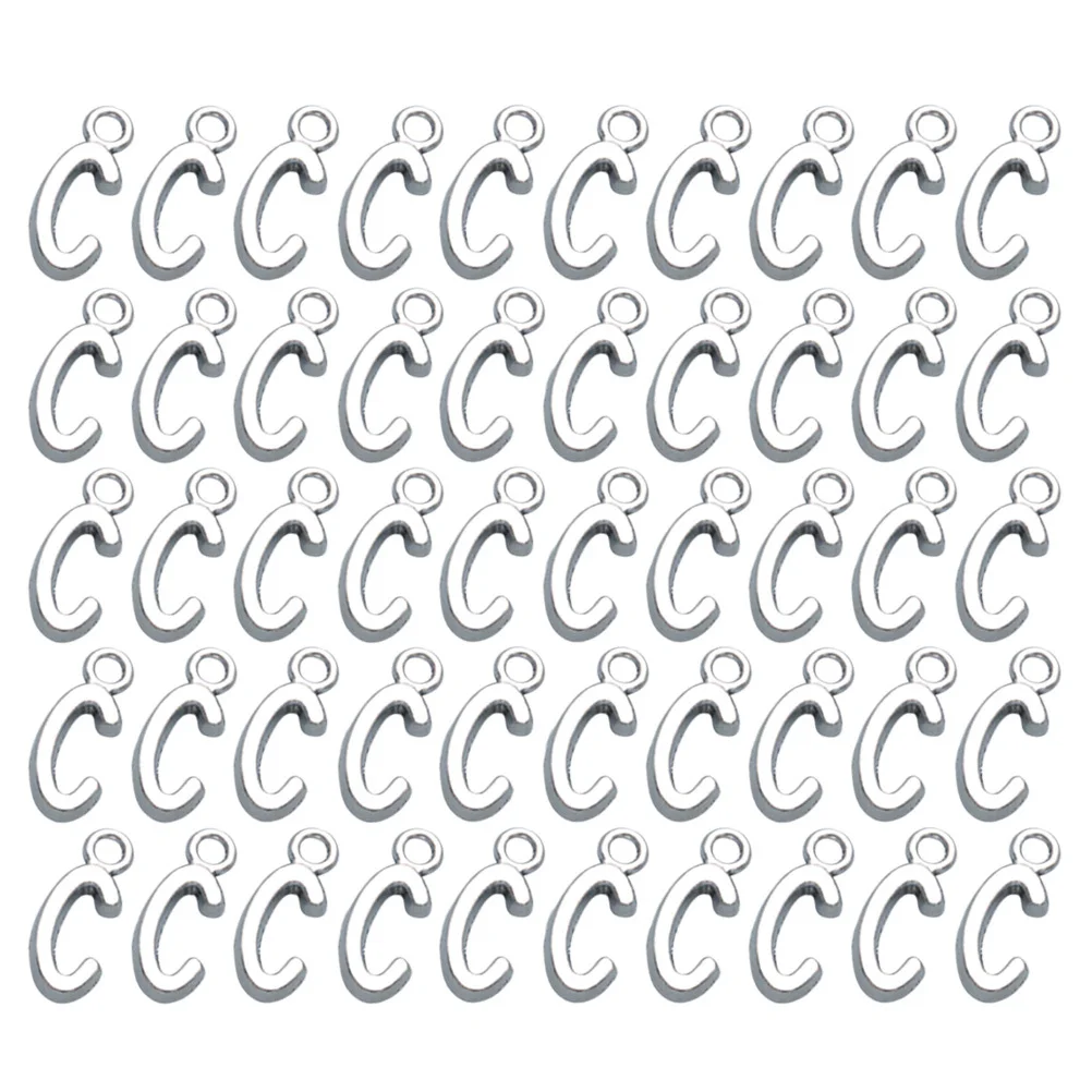 Pendentifs en alliage avec lettres anglaises, 50 pièces, breloques pour collier, Bracelet, boucles d'oreilles, porte-clés, accessoires de collier, DIY