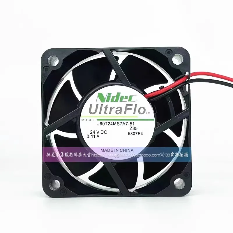 

New CPU Fan for Nidec U60T24MS7A7-51 6025 6CM 24V 0.11A Inverter Silent Fan 60*60*25mm
