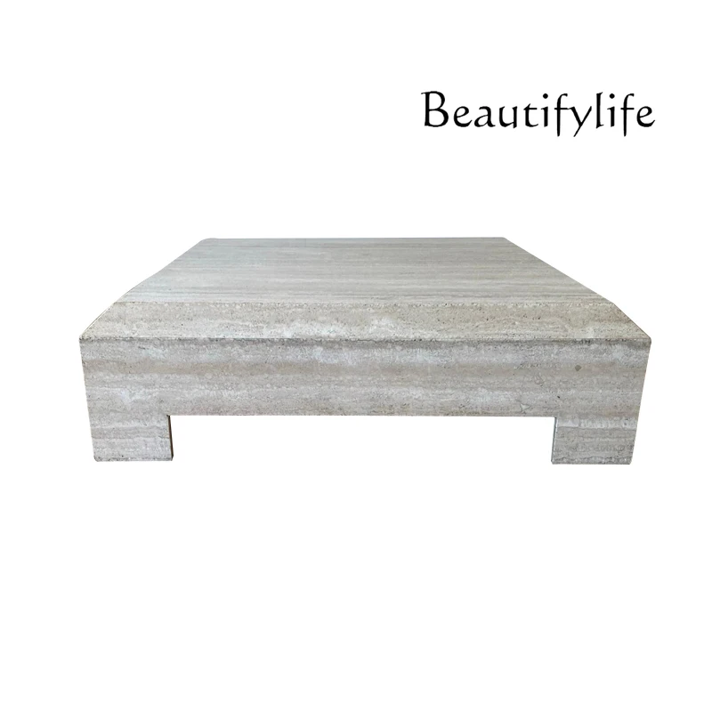 Wabi Sanfeng Natural Travertine Coffee Table Homestay Villa Living Room Low Tea Table Tatami Long Coffee Table