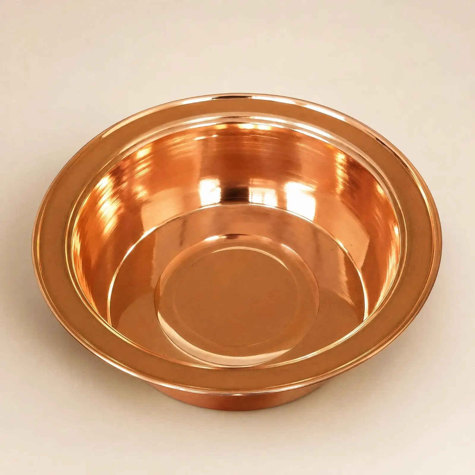 Thick Pure Copper Foot Washing Basin Wide Mouth Design for Soaking Feet Bathing and Hand Wash Basin Home Spa Care