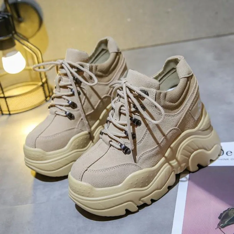 

Women High Platform Shoes New Breathable Women Height Increasing Shoes 12 CM Thick Sole Trainers Sneakers Woman Deportivas Mujer