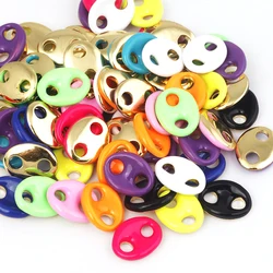 Pig Nose 2holes Oval Brass Metal Connect Attachment , Gold Plated Colour , Fashion Trendy Handmade Jewelry Findings , 1pc M53