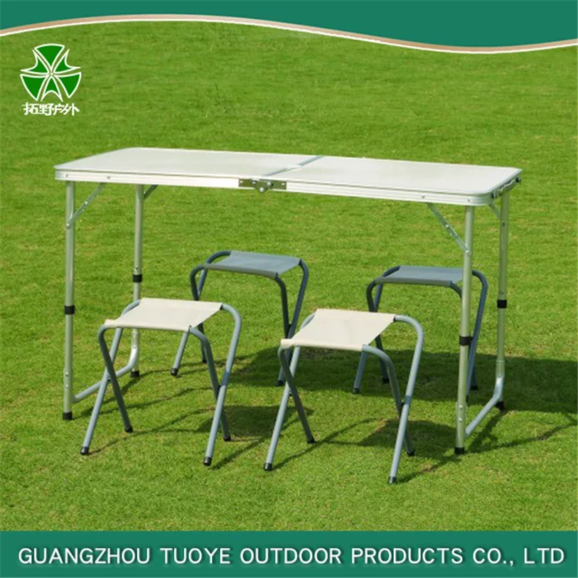 Tuoye Outdoor Portable Foldable Storage Folding Collapsible Camping Camp Picnic Table And Chairs Set For Camping