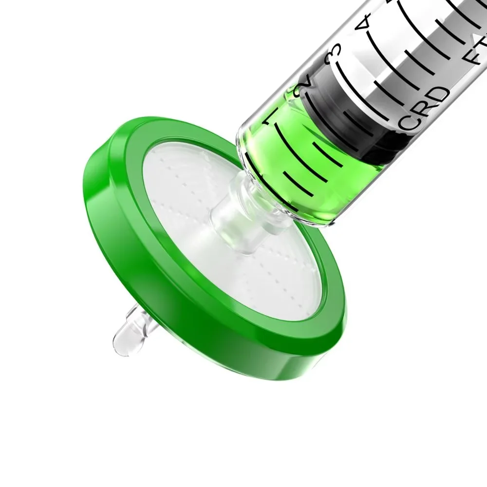 Steriele spuitfilters, PES-membraan 0,22 μm poriegrootte, 33 mm diameter, 10/100 stuks, individueel verpakt door Ks-Tek