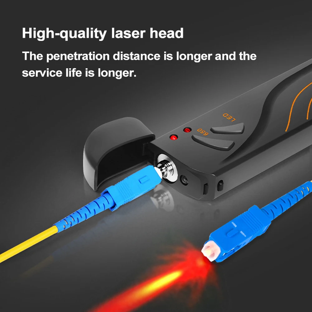 Handheld 15mw Fiber Optic Tester Portable Pen Type Red Light Visual Fault Locator Rechargeable Clampshell Fiber Test Pen