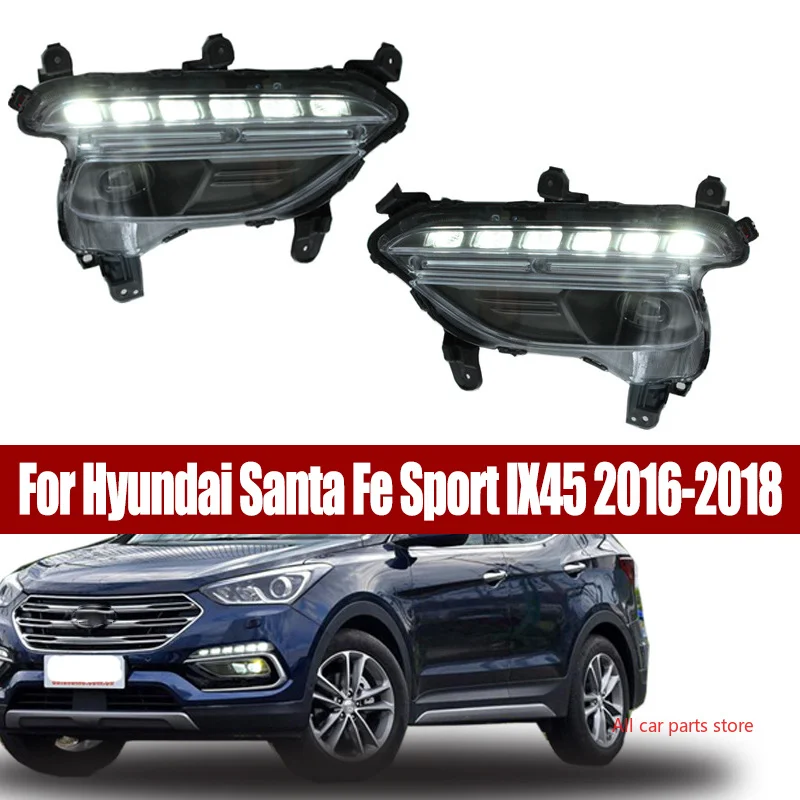 LED DRL Daytime Running Light Front Bumper For Hyundai Santa Fe Sport IX45 2016-2018 922012W530 922022W530