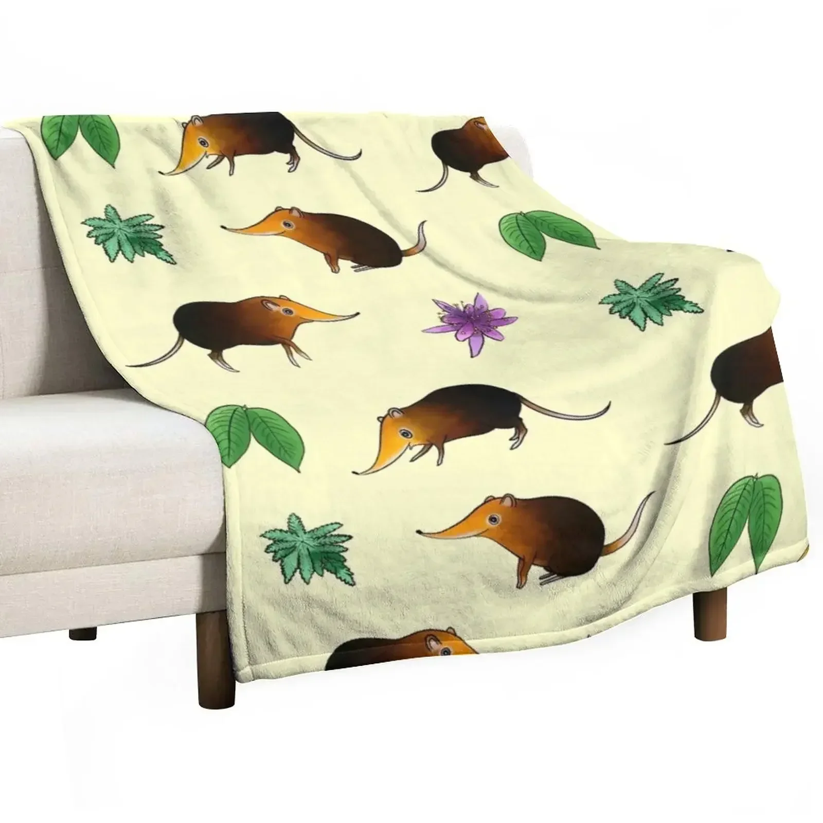 B&R Elephant Shrews | Sticker Throw Blanket Plaid Furrys Thins Blankets