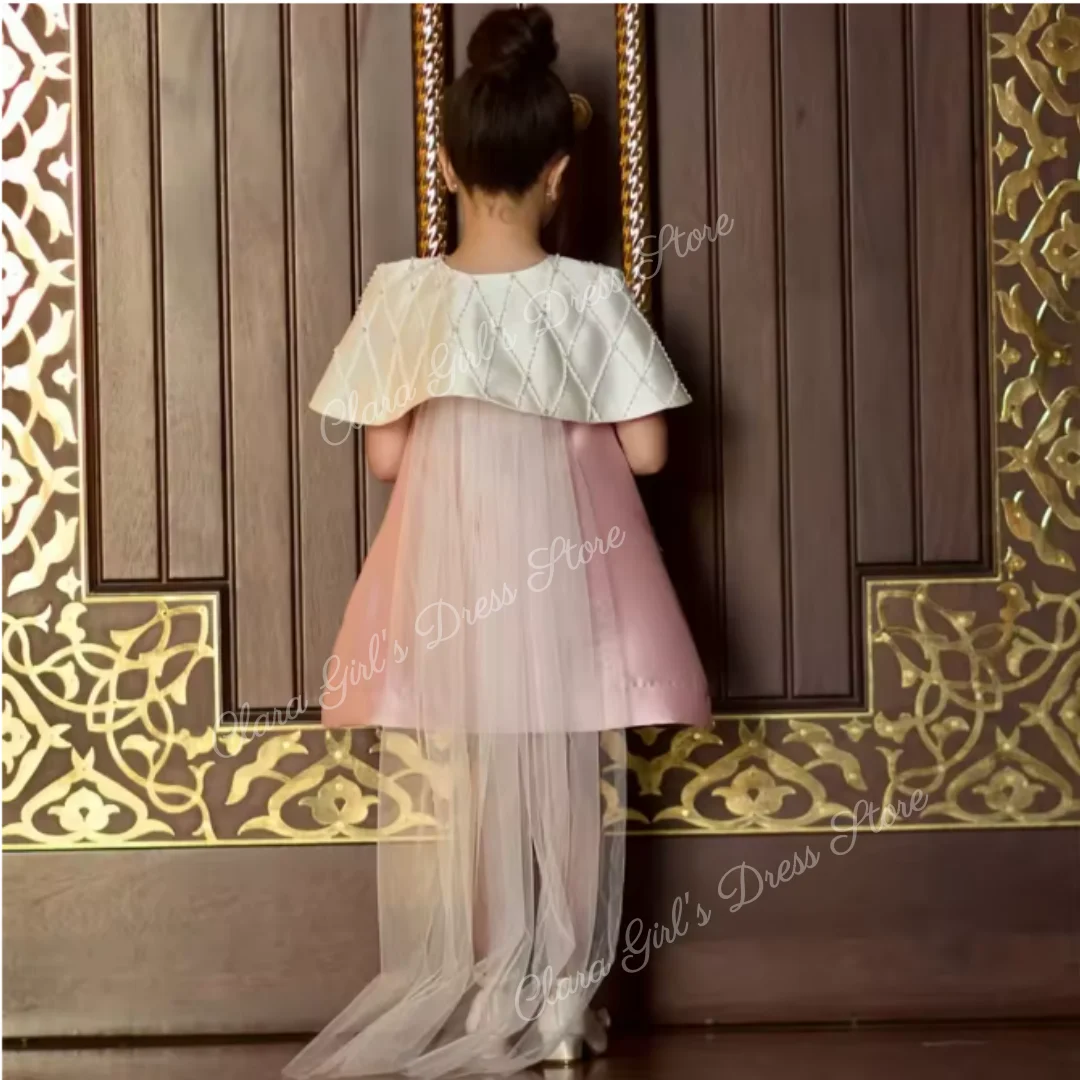 

Элегантное классическое платье принцессы с цветочным узором для девочек, мини-длина с короткими рукавами, торжественное платье для первого причастия на заказ