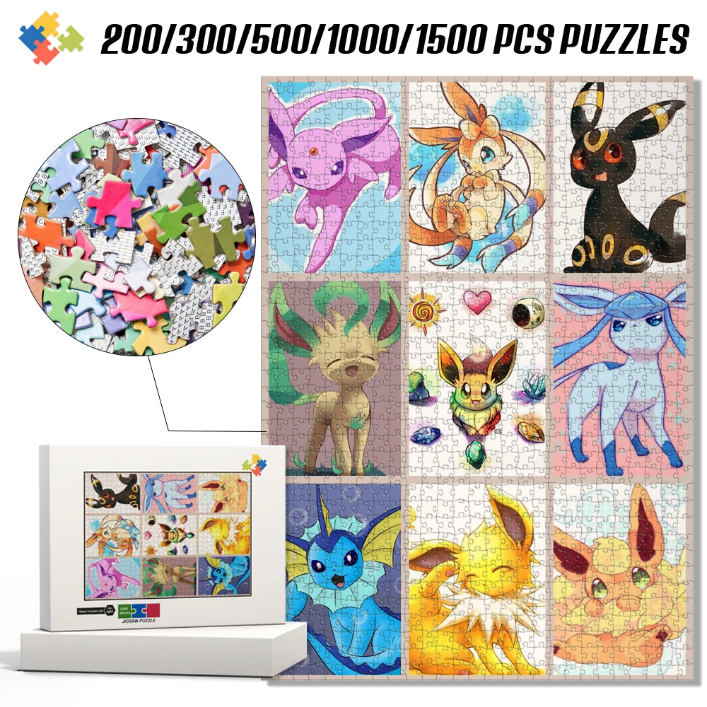 

Pokemon Pikachu Jigsaw Puzzle 1000 Pieces Anime Cartoon Puzzle Game for Adults Kids Educational Toy Cute Collectible Puzzle Gift