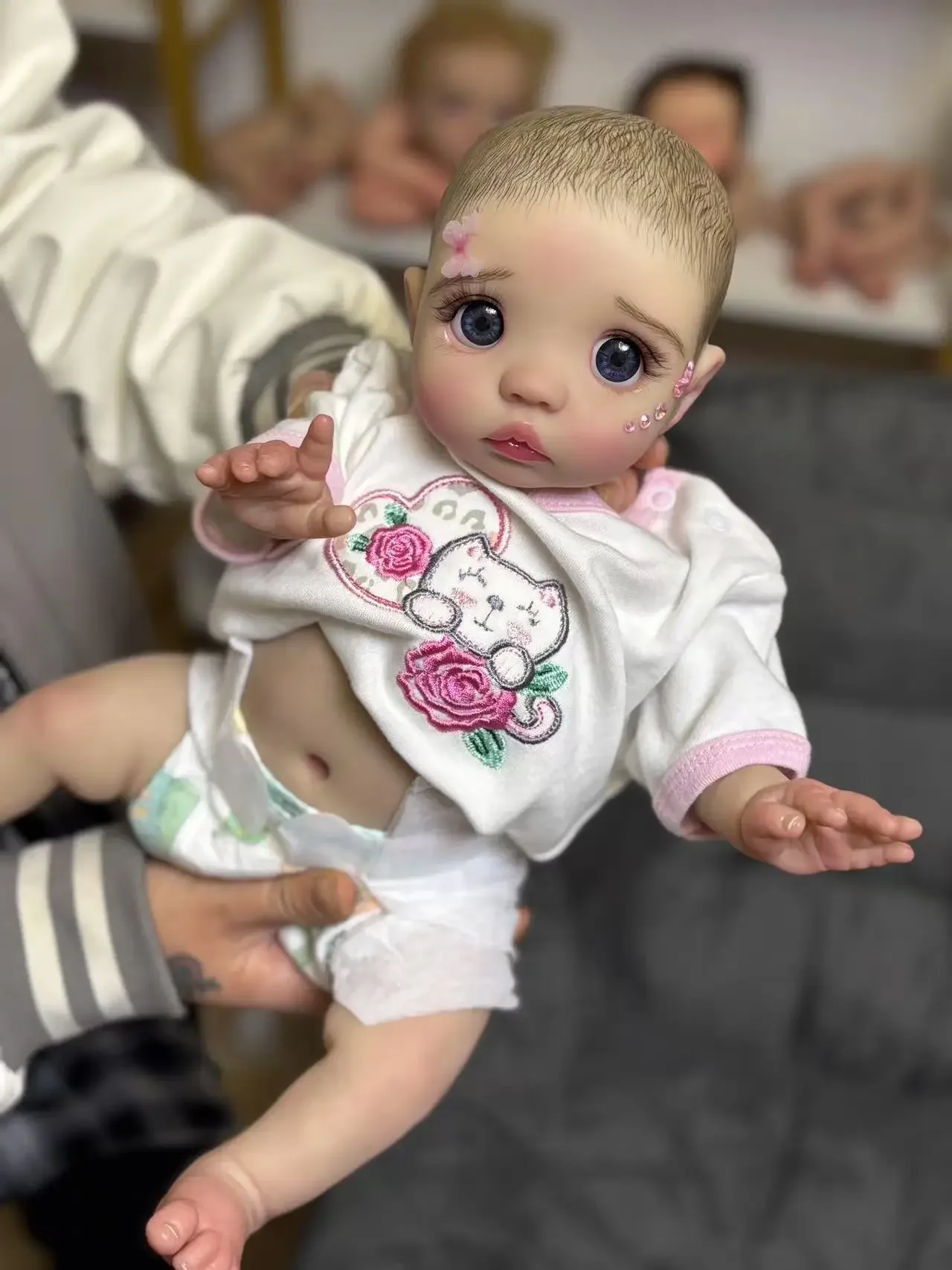 스토어 맞춤 제작 한정판 16인치 리본 베이비 피카 페인팅된 머리 이미 완성된 인형 실제 사진 크리스마스 선물