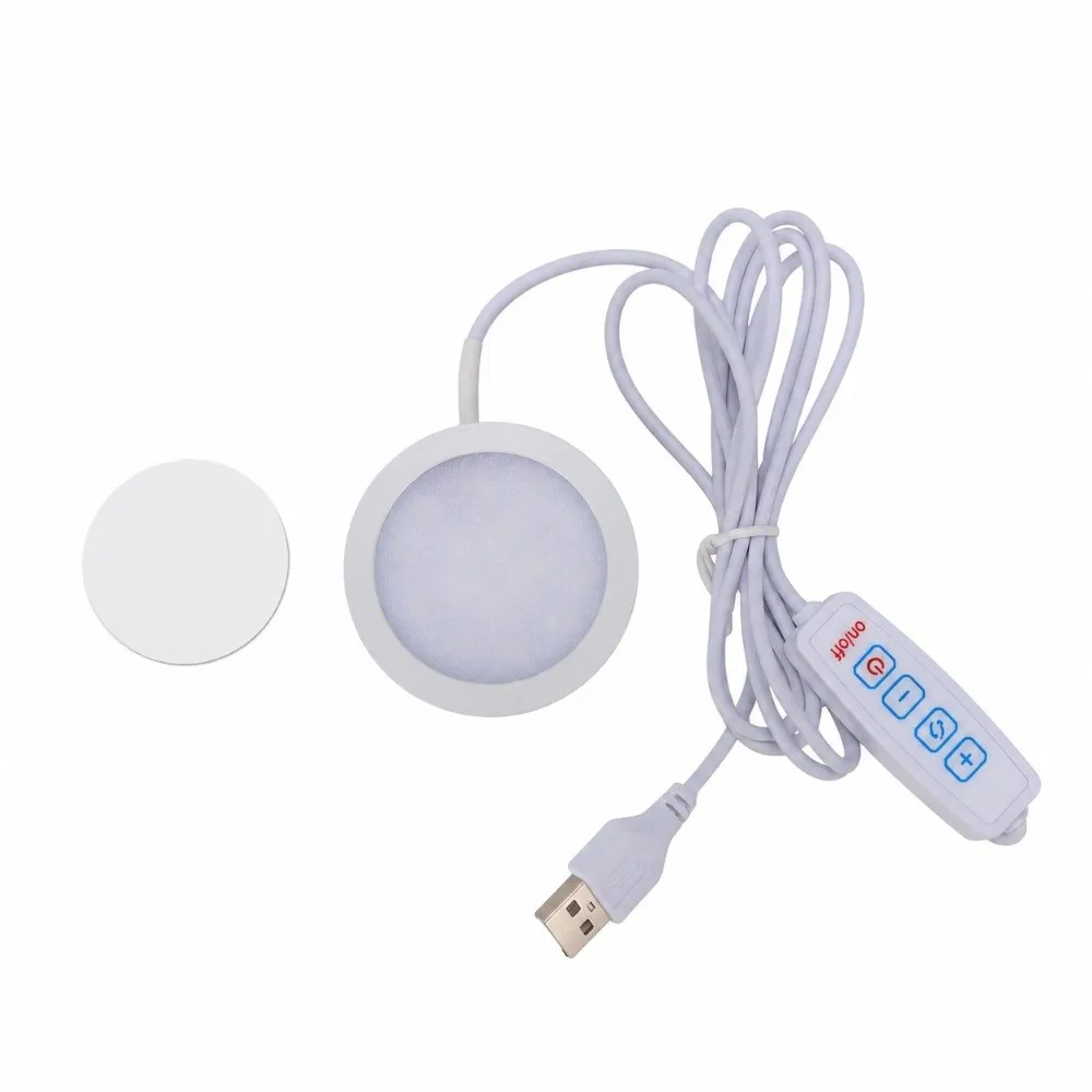 3W Mini Spotlight Aluminum Alloy 8mm / 0.31in Ultra-Thin LED Spotlight Adhesive Surface Mounted 3 Color Stepless Dimmable