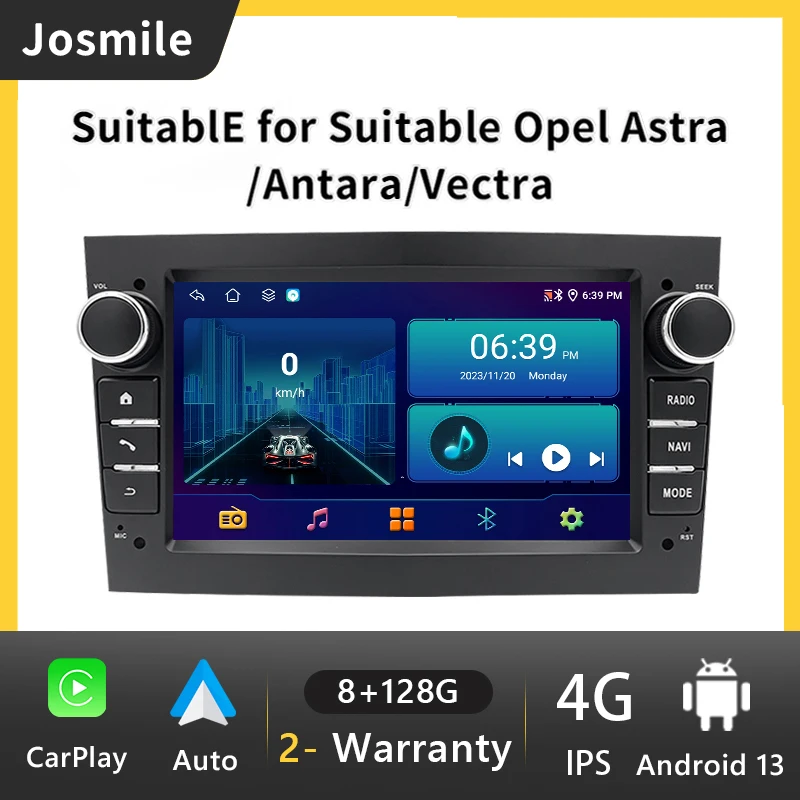 AutoRadio 2 din Android 13 For Opel Vectra C Zafira B Corsa D C Astra H G Jvivaro Meriva Multimedia Stereo Audio GPS Navigation