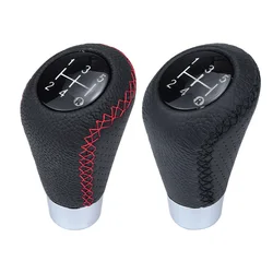 Universal 5/6 Speed Manual Leather Red Stitch Gear Shift Knob Car Gear Stick Shift Knob Lever Manual Transmission M8 M10 M12