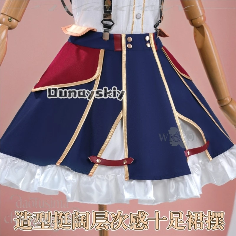 anime vtuber youtuber cosplay Ace Taffy 1883 ver costume kawaii Japanese school uniform cute JK dress pink wigs Halloween party view 4