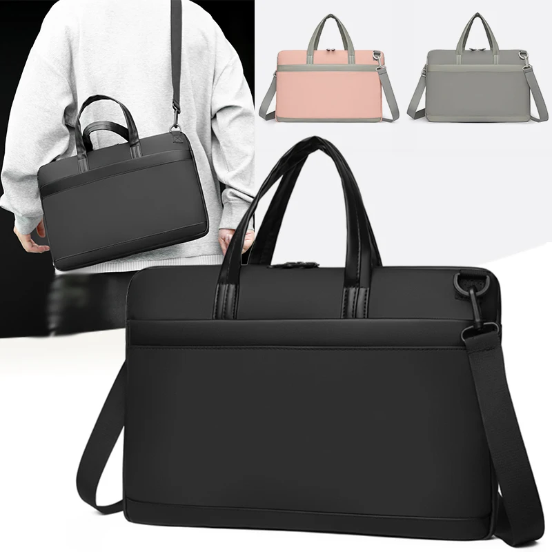 Men Business Briefcases with Trolley Handle Outdoor Travel Portable Large Storage Office Shoulder Bag Laptop 15.6-in Handbags