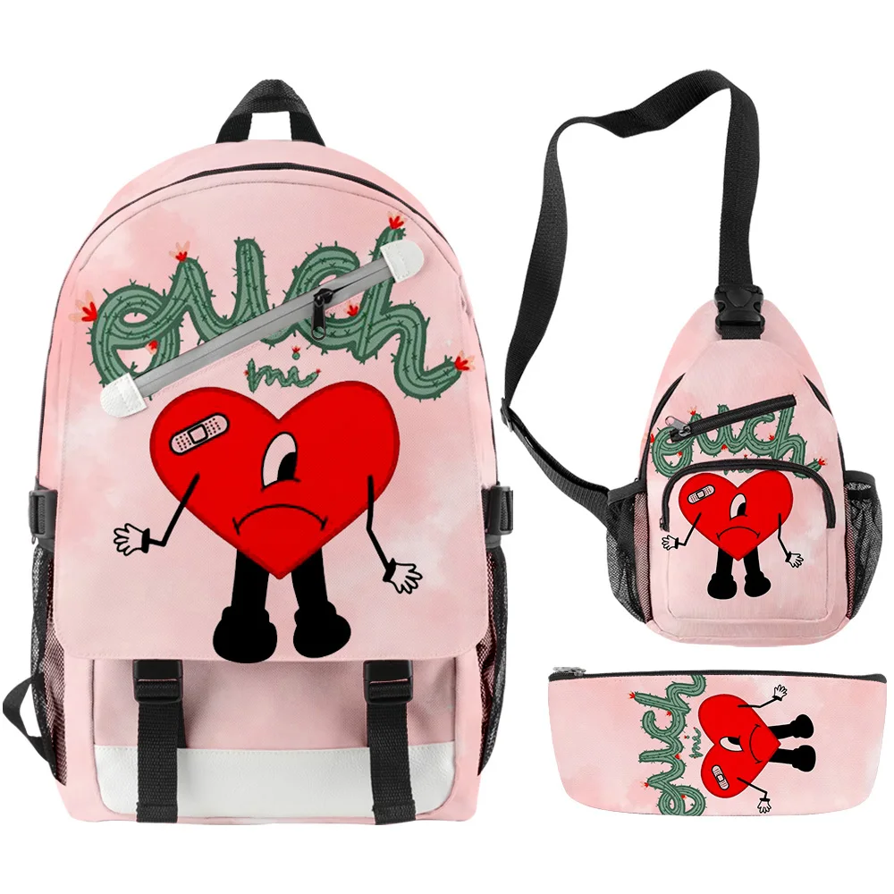 

HOT Bad Bunny Backpack School Bags Primary Middle School Students Boys Girls Oxford School Bags Waterproof Cartoon Teenager Bags