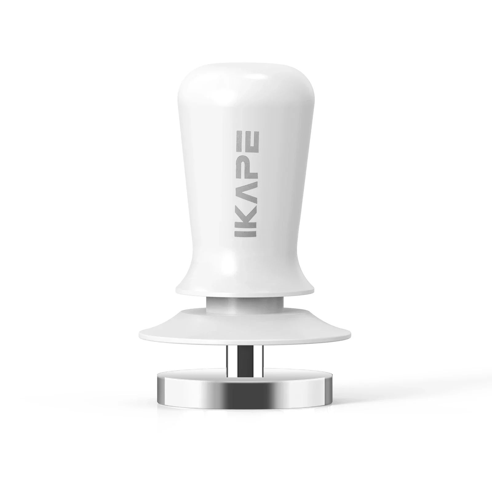 IKAPE Espresso Tamper V3, Premium Barista Coffee Tamper with Calibrated Spring Loaded, 100% Stainless Steel Base Tamper (White)