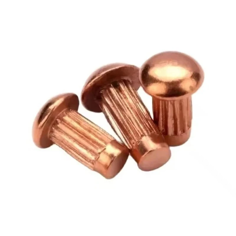 Button/Round Head Solid Pure Copper Rivets - M2-M4 Fasteners for Label, Nameplate & Badge Installation