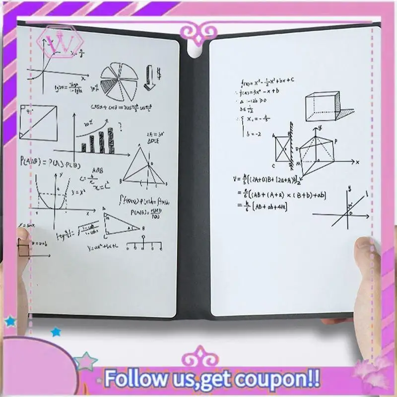 Quadro branco pequeno apagável A5 caderno de couro portátil rascunho livro escrita de couro