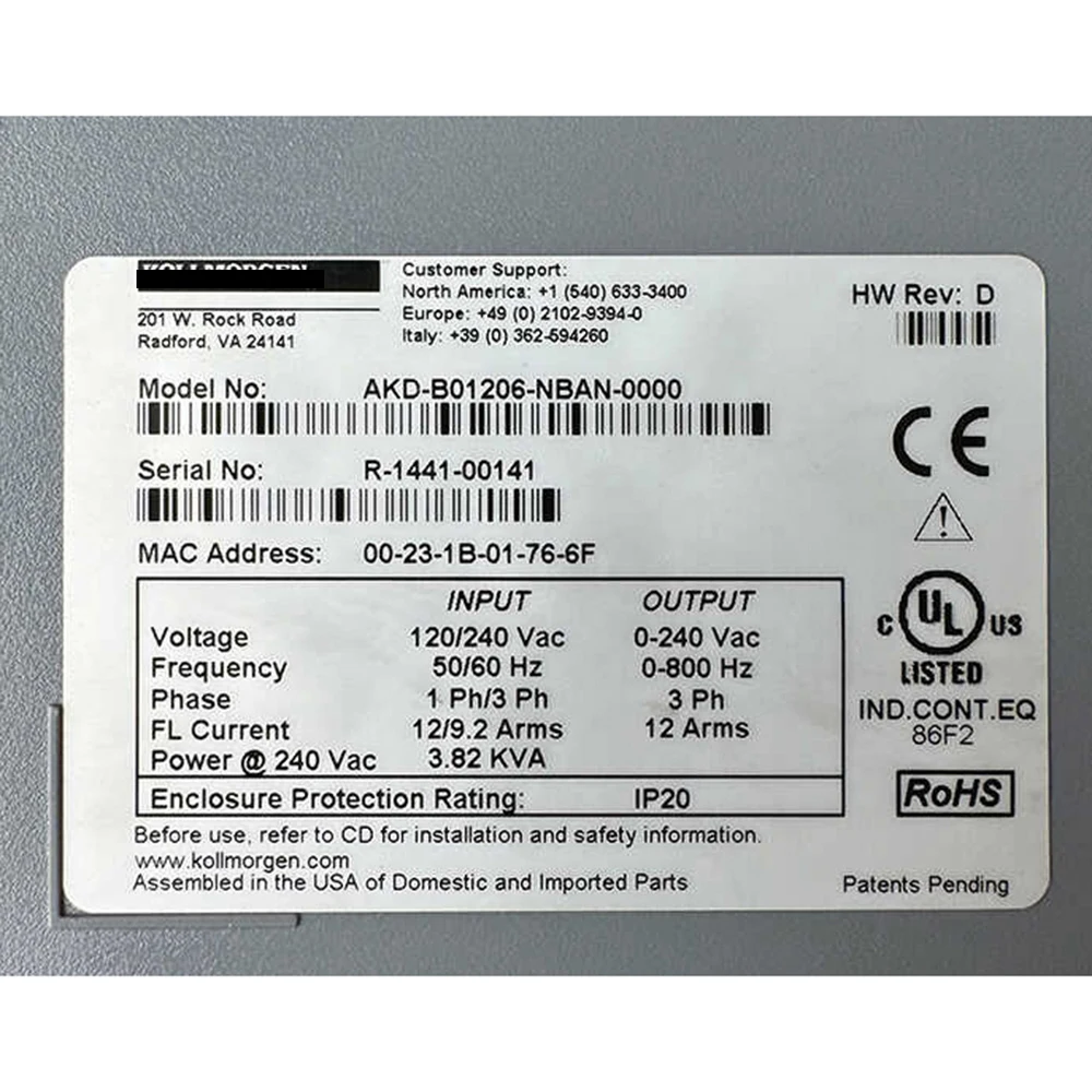 AKD-B01206-NBAN-0000 Сервопривод