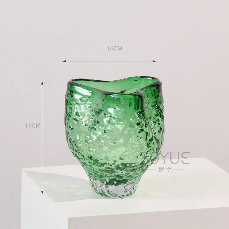 HYS simple concave and convex irregular glazed vase living room home desktop bogu frame B & B hotel decoration ornament