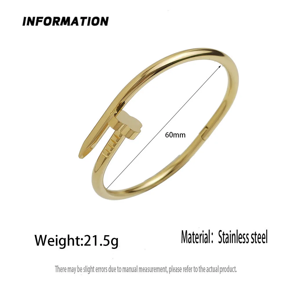 Charming nails love four-leaf clover gold-plated stainless steel women's bracelet, waterproof and rust-free, worn by couples