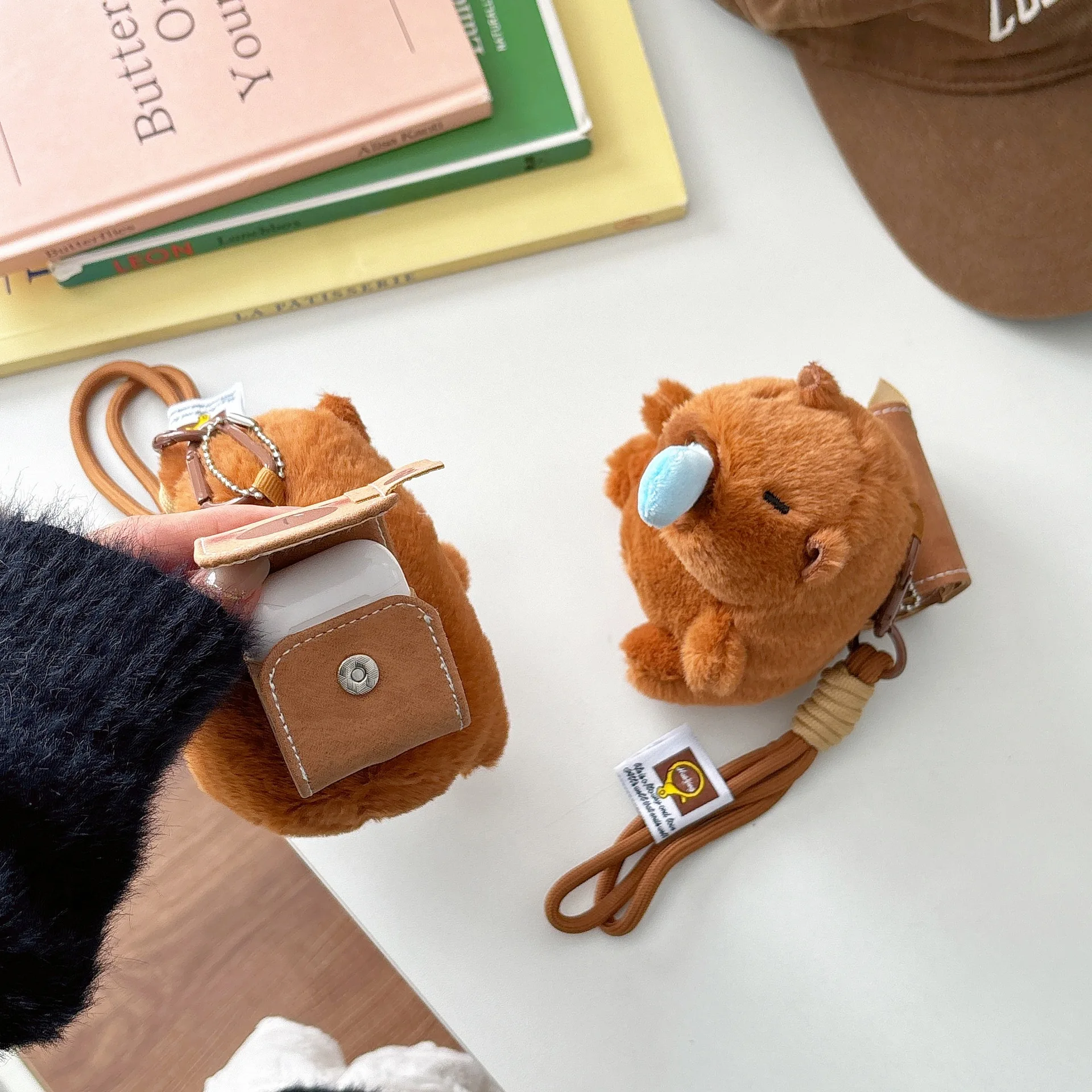 Plüsch Haustiere Puppe Fall Für Apple Airpods Pro 1 2 Fall 3 Kopfhörer Lade Box Headset Abdeckung Mädchen Herbst winter Flauschigen ﻿