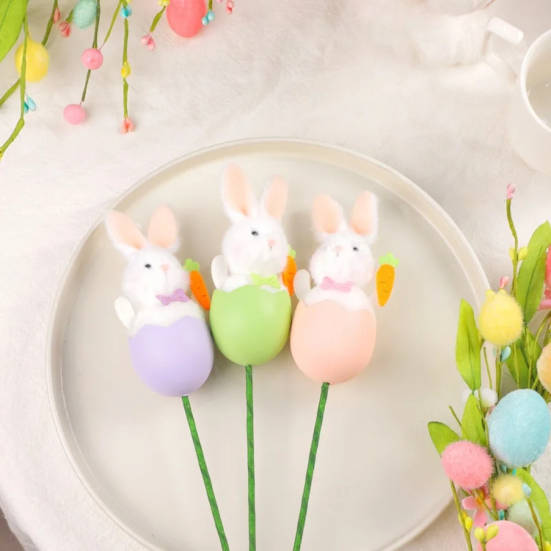 

Пасхальные декоративные веточки: милые разноцветные зайчики из скорлупы с бантиками и морковками, креативные цветочные ветки для наполнения ваз, украшения для дома и вечеринок