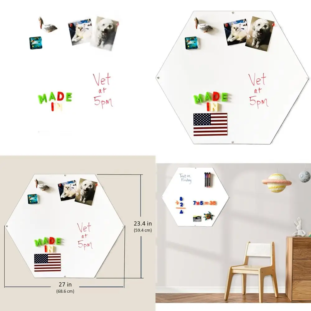 

Frameless Magnetic Whiteboard, 23.4x27 - Stylish Wall-Mounted Dry Erase Board for Home and Office - Minimalist Decor in USA