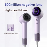 New High-Speed Hair Dryer 110V/220V 1600W High-Power LED Display Hair Dryer with Electric Blow Dryer Nozzle Gift