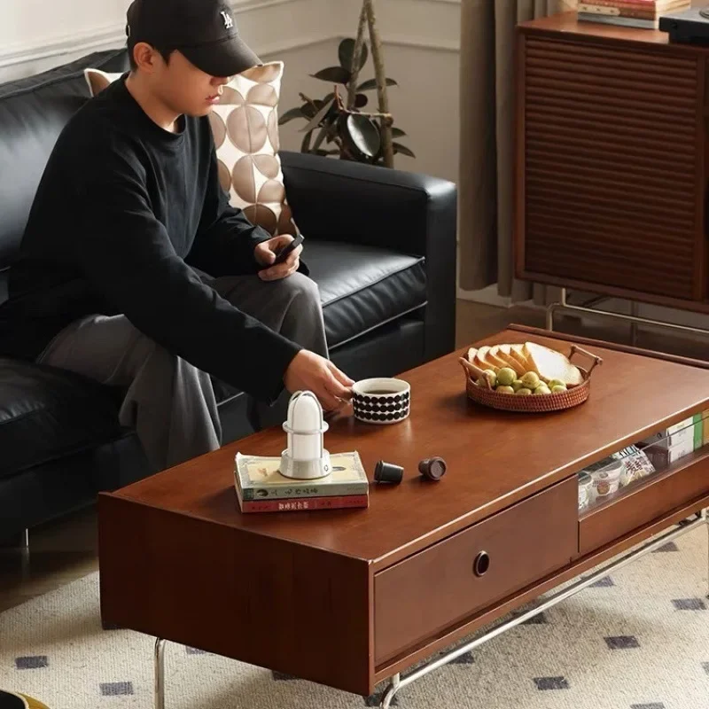 شقة صغيرة على الطراز الياباني أثاث القرون الوسطى طاولة شاي من الفولاذ المقاوم للصدأ قديمة وبسيطة #2