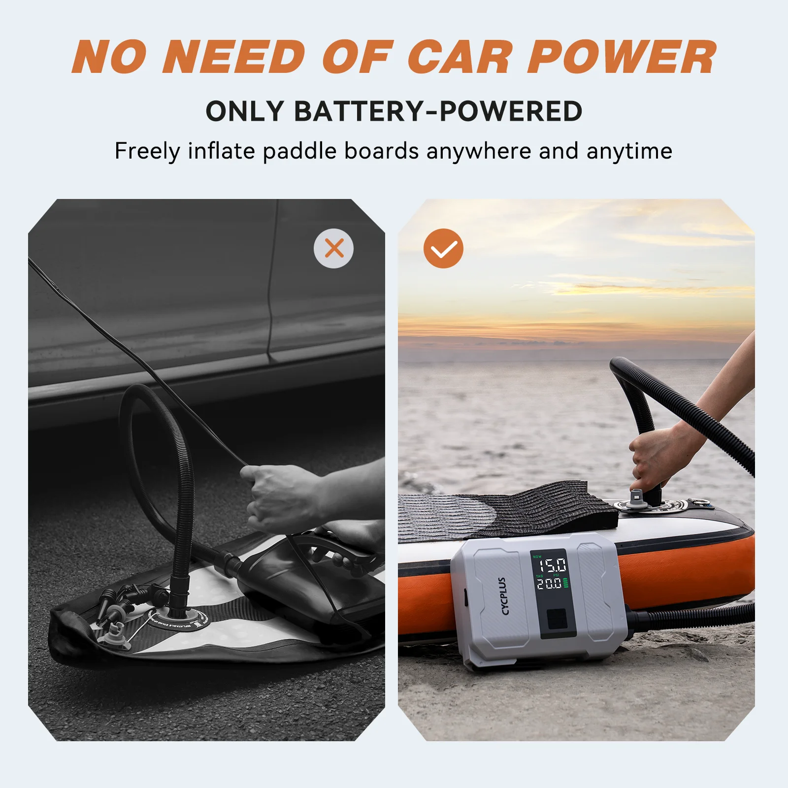 Cycplus-Volcano-インテリジェント電動エアポンプ,18.5v,5200mah