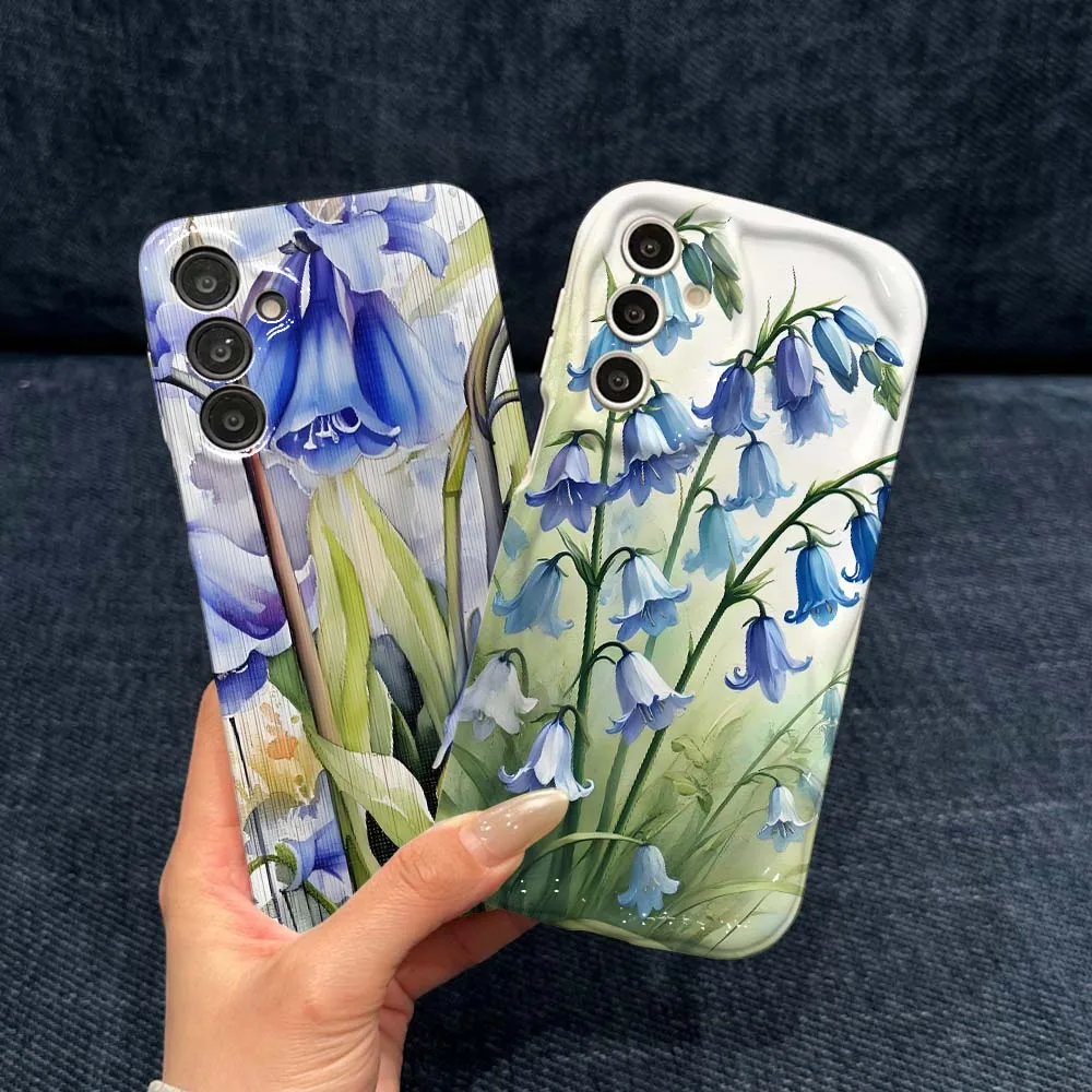 Bluebell Flower Bouquet Cover For Samsung Galaxy A73 A55 A26 A24 A06 A05 Feilin Phone Case Wave Oil Phone Case