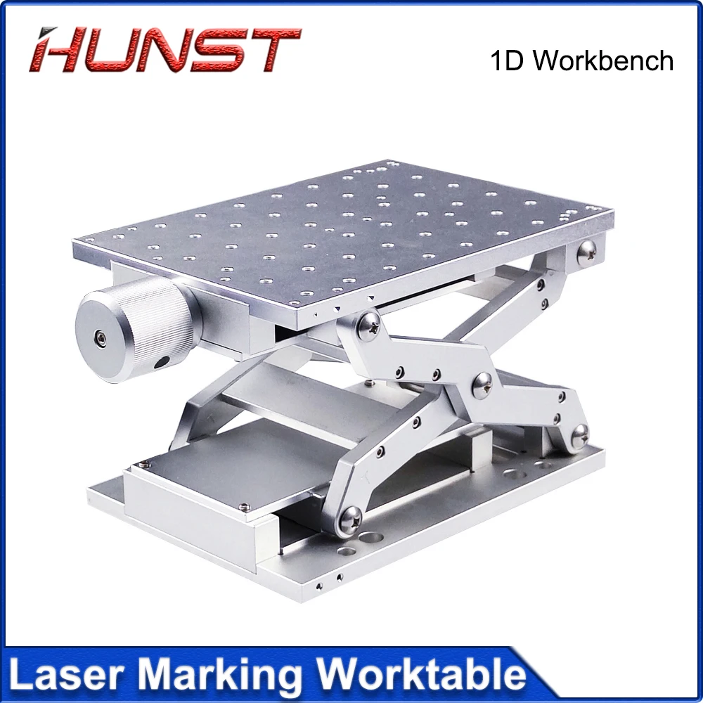 HUNST Desktop Portable Table 1D Mobile Table 210x150x85mm for Manual Lifting Platform for Laser Marking Machine