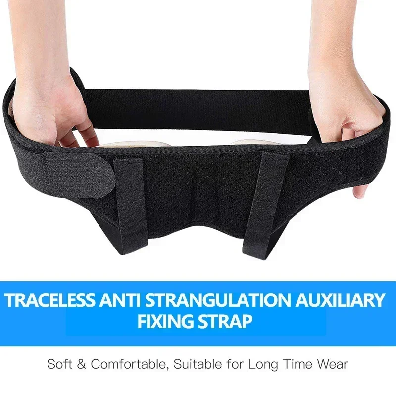 Hernia Belt Adult Men Inguinal Groin Pain Relief with 2 Removable Compression Pads Support Adjustable Inflatable Hernia Bag