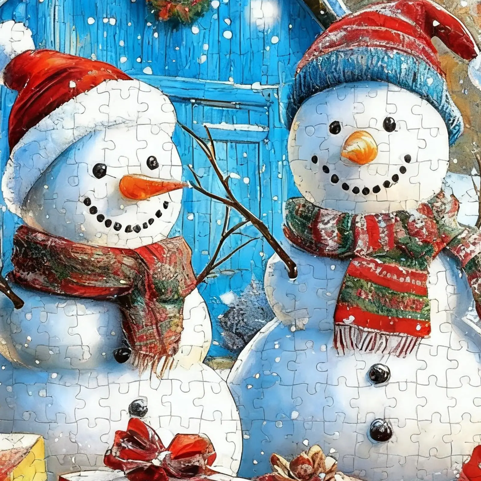 Christmas Jigsaw Puzzle 1000 Pieces Decorative Christmas Snowman Jigsaw Puzzle For Women Men Friends Birthday New Year Home