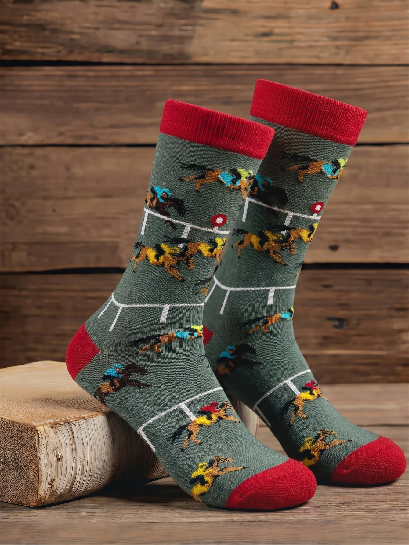 

Horse Print Crew Cotton Men Socks Funny Personality Print Mid Socks Novelty Equestrian Socks for Women Men Horse Lover Gift